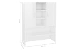 Vidaxl 808392 Washing Machine Cabinet High Gloss White 70.5x25.5x90 Cm