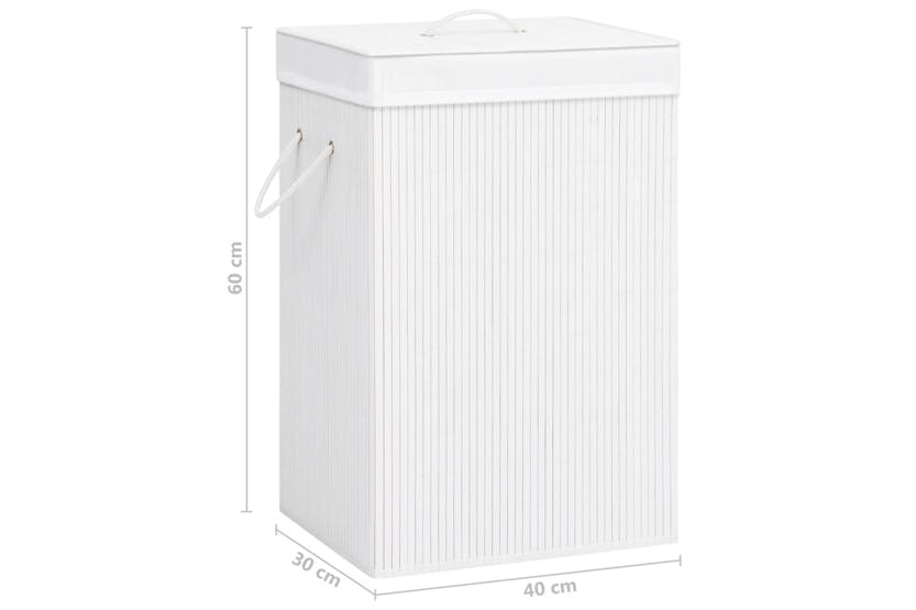Vidaxl 320743 Bamboo Laundry Basket White 72 L