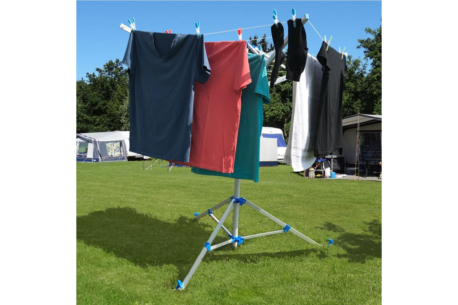 Proplus 424756 Rotary Airer With Foot Grey Metal