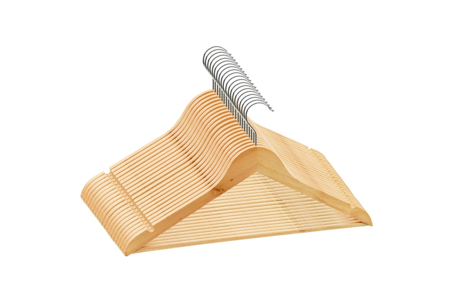vidaXL 289911 20 Pcs Clothes Hanger Set Non-slip Hardwood