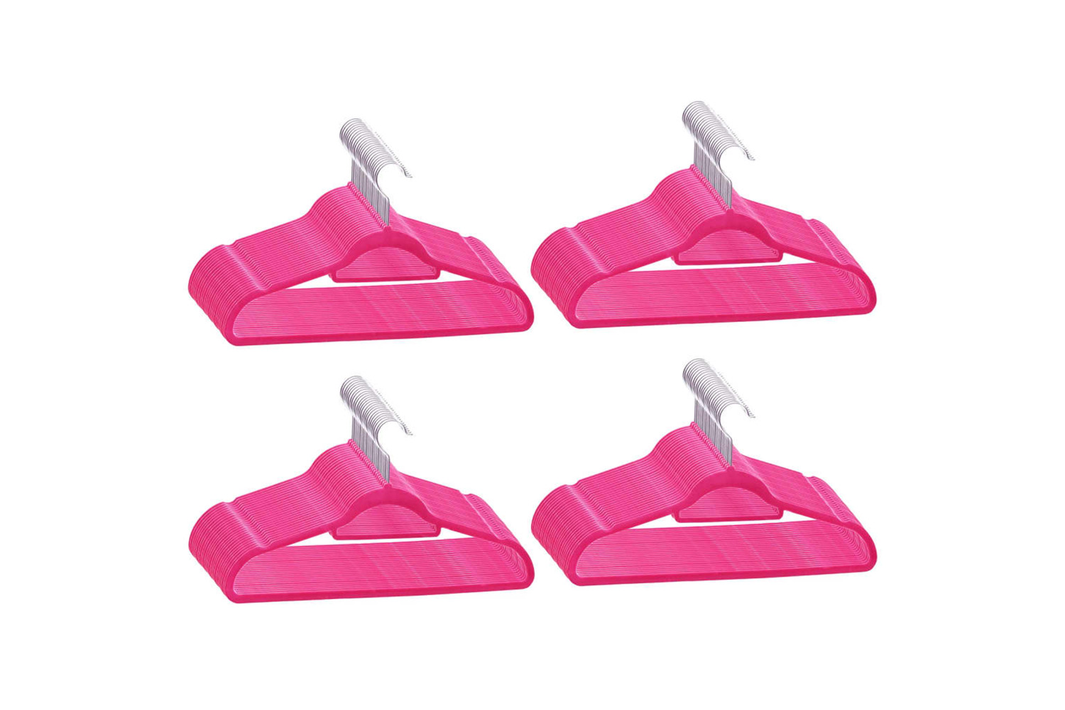 vidaXL 289925 100 Pcs Clothes Hanger Set Anti-slip Pink Velvet