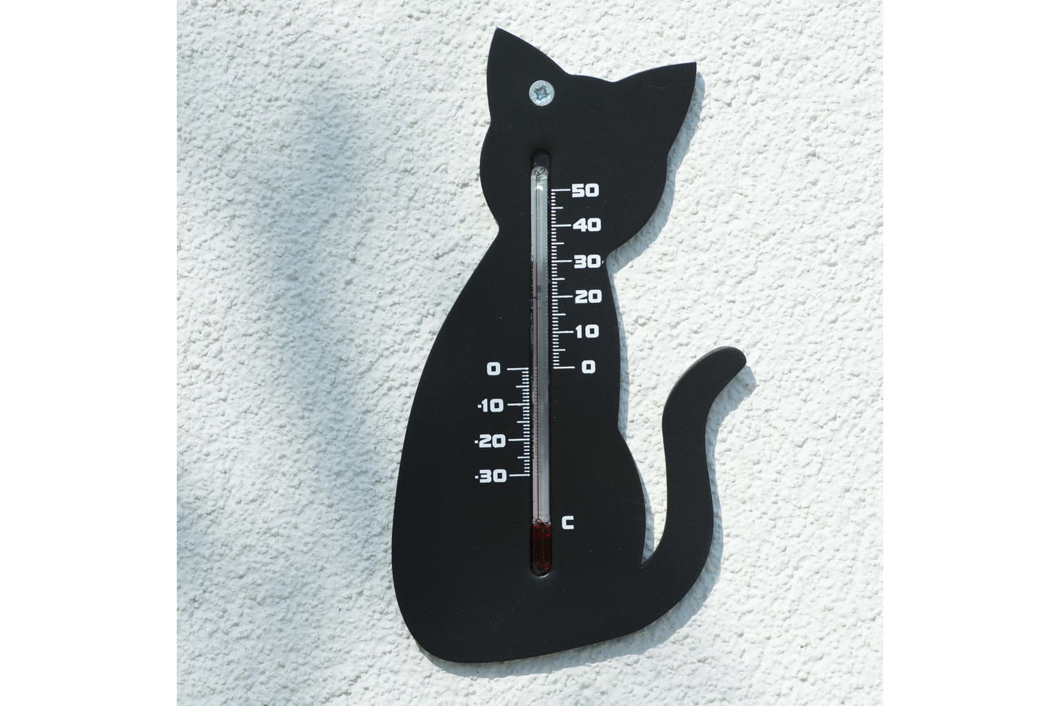Nature 428539 Outdoor Wall Thermometer Cat Black
