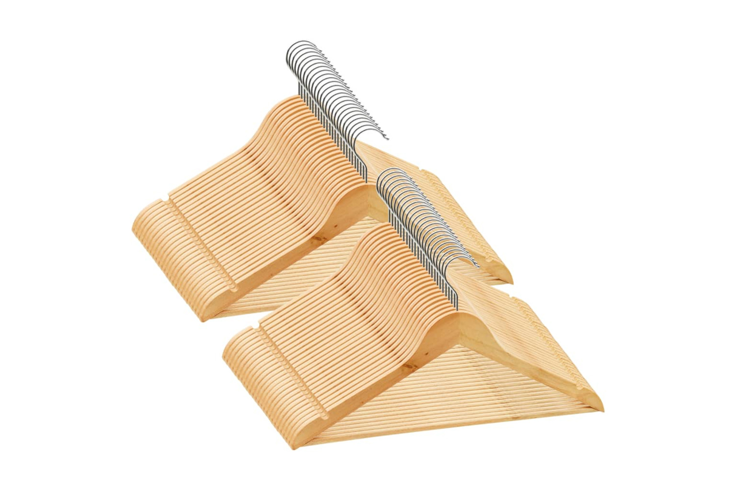 vidaXL 289912 50 Pcs Clothes Hanger Set Non-slip Hardwood
