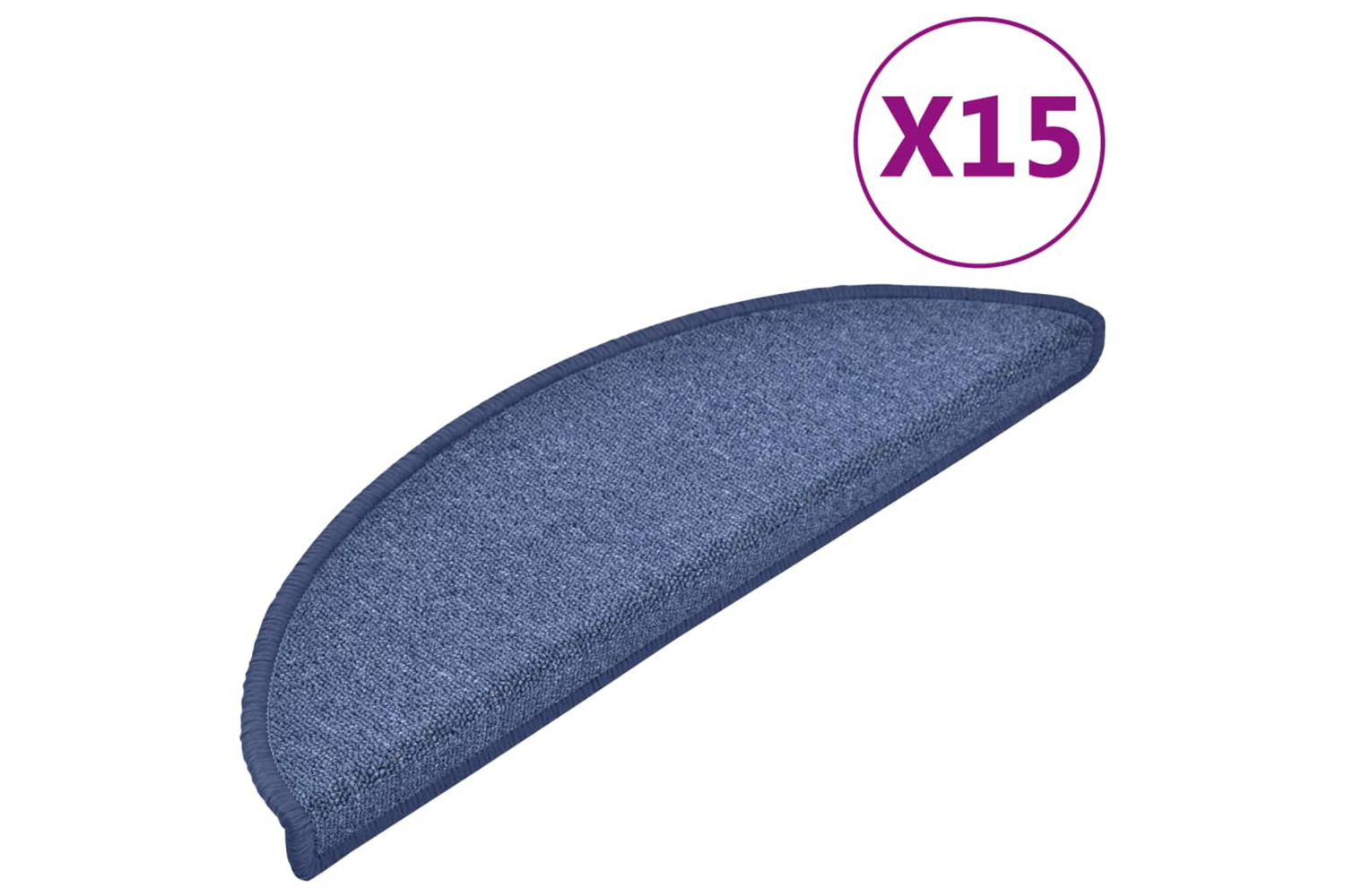 vidaXL 133883 Carpet Stair Treads 15 Pcs Blue 56x17x3cm