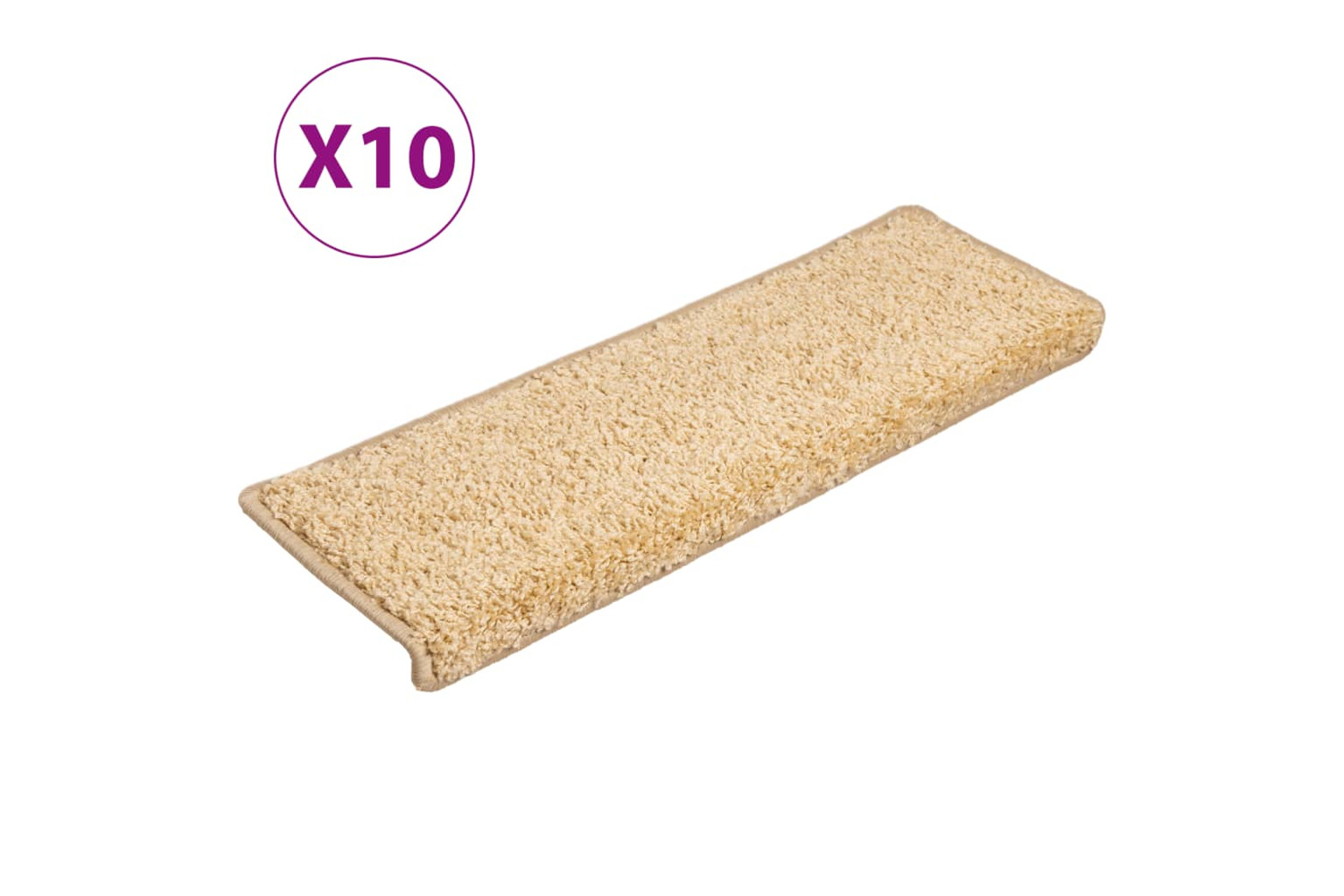 vidaXL Stair Mats 10 Pcs 65x21x4cm Brown