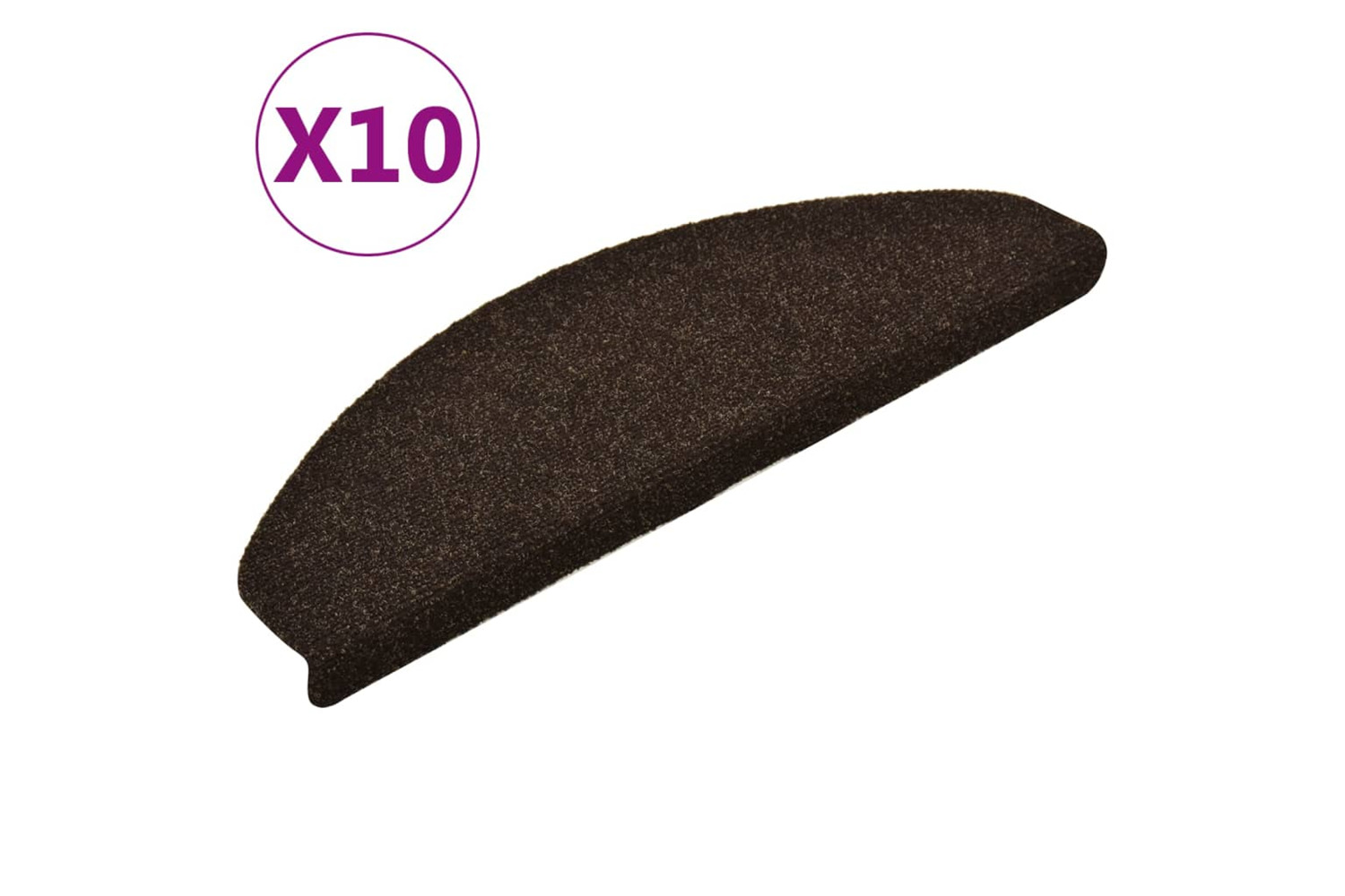 vidaXL 149711 Self-adhesive Stair Mats 10pcs Dark Brown 65x21x4cm Needle Punch
