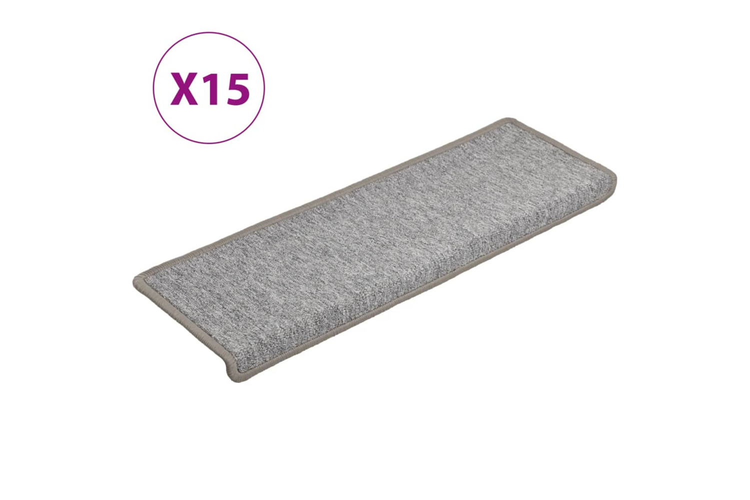 vidaXL Carpet Stair Treads 15 Pcs 65x21x4cm Light Grey