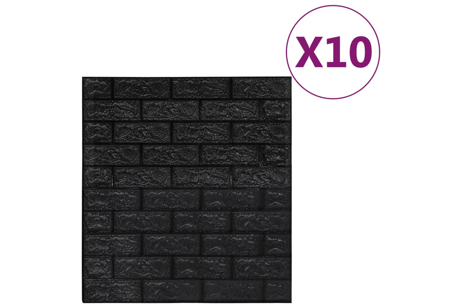 vidaXL 150724 3d Wallpaper Bricks Self-adhesive 10 Pcs Black