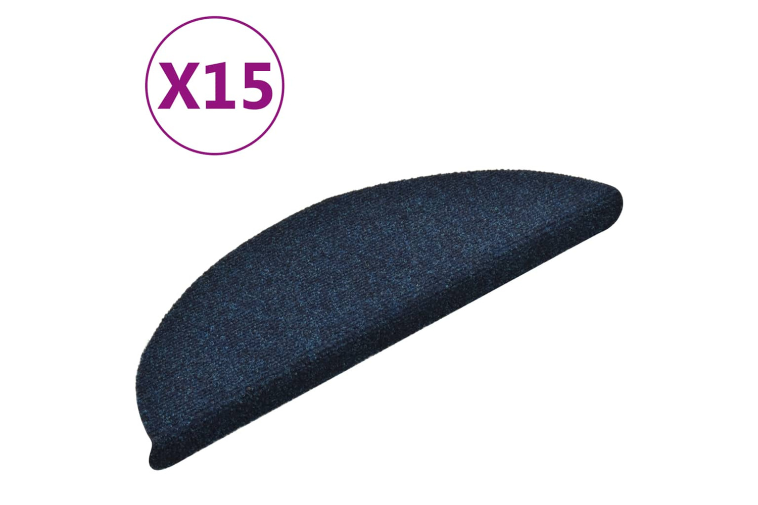 vidaXL 322356 Self-adhesive Stair Mats 15 Pcs Navy 56x17x3cm Needle Punch