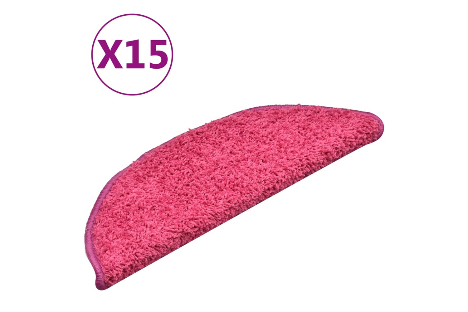 vidaXL 322380 Carpet Stair Treads 15 Pcs Pink 56x17x3cm
