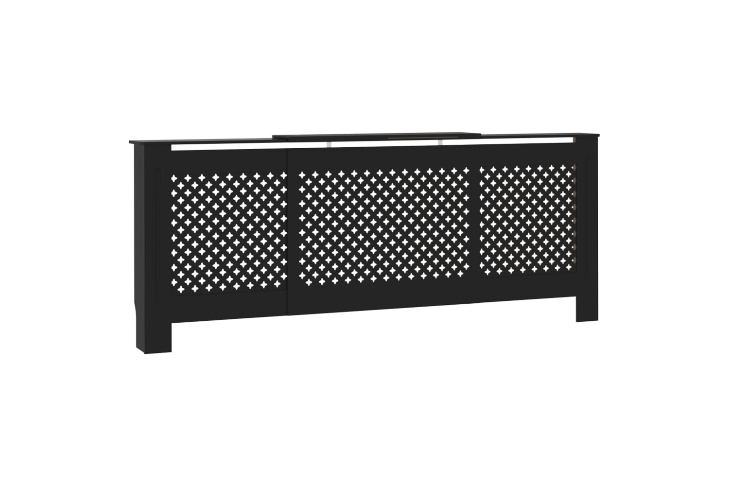 vidaXL Mdf Radiator Cover Black 205cm