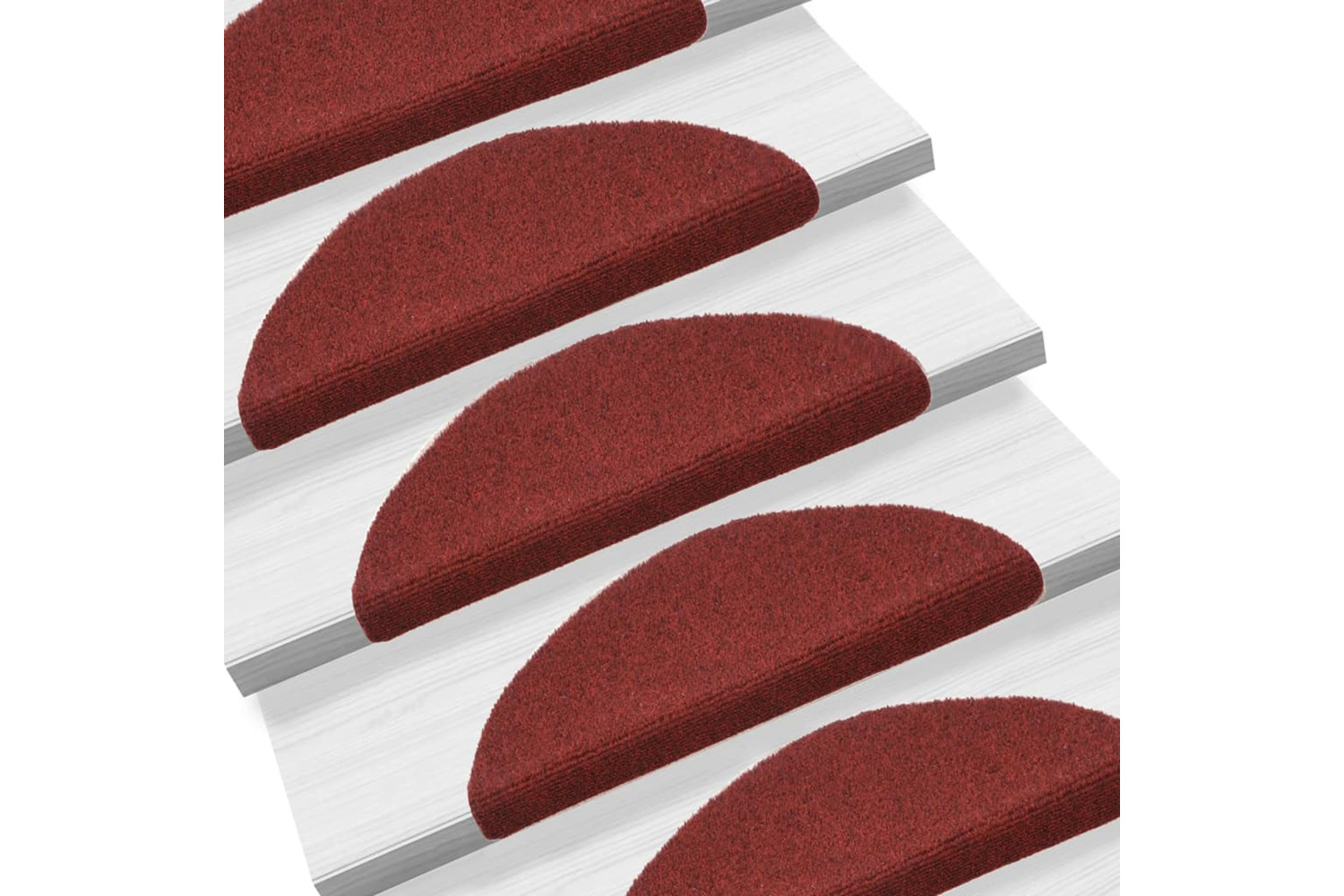 vidaXL 149682 Self-adhesive Stair Mats 5 Pcs Red 56x17x3cm Needle Punch