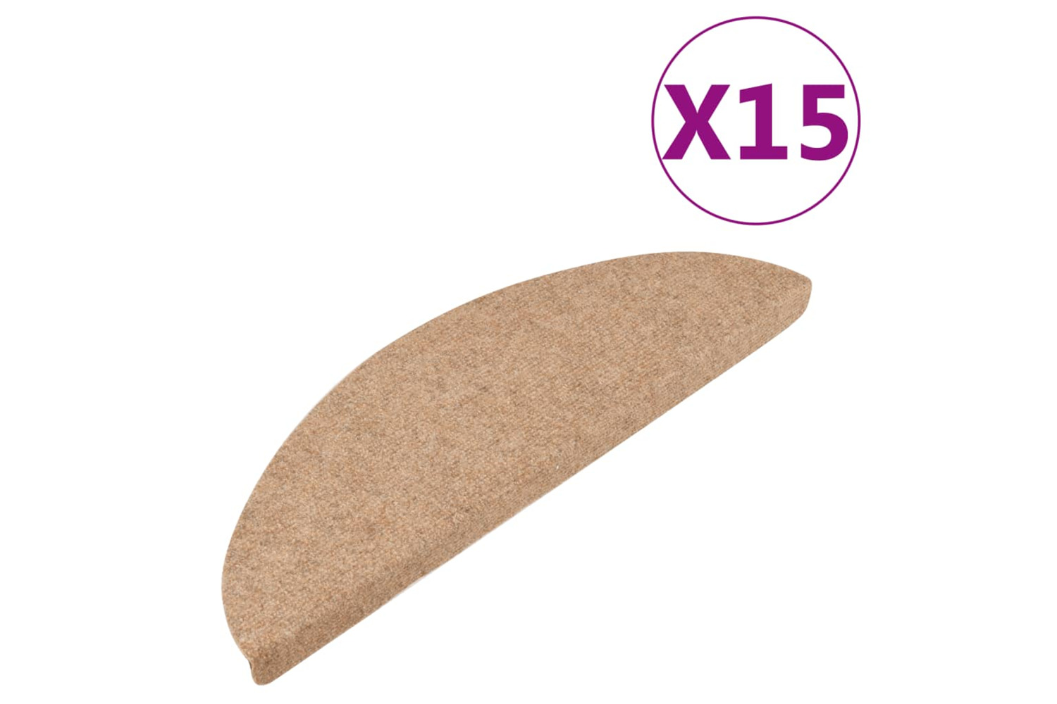 vidaXL 136388 Stair Mats Self-adhesive 15 Pcs 56x17x3cm Beige