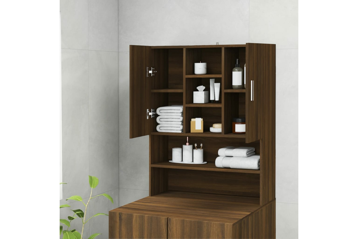 vidaXL 815947 Washing Machine Cabinet Brown Oak 70.5x25.5x90cm