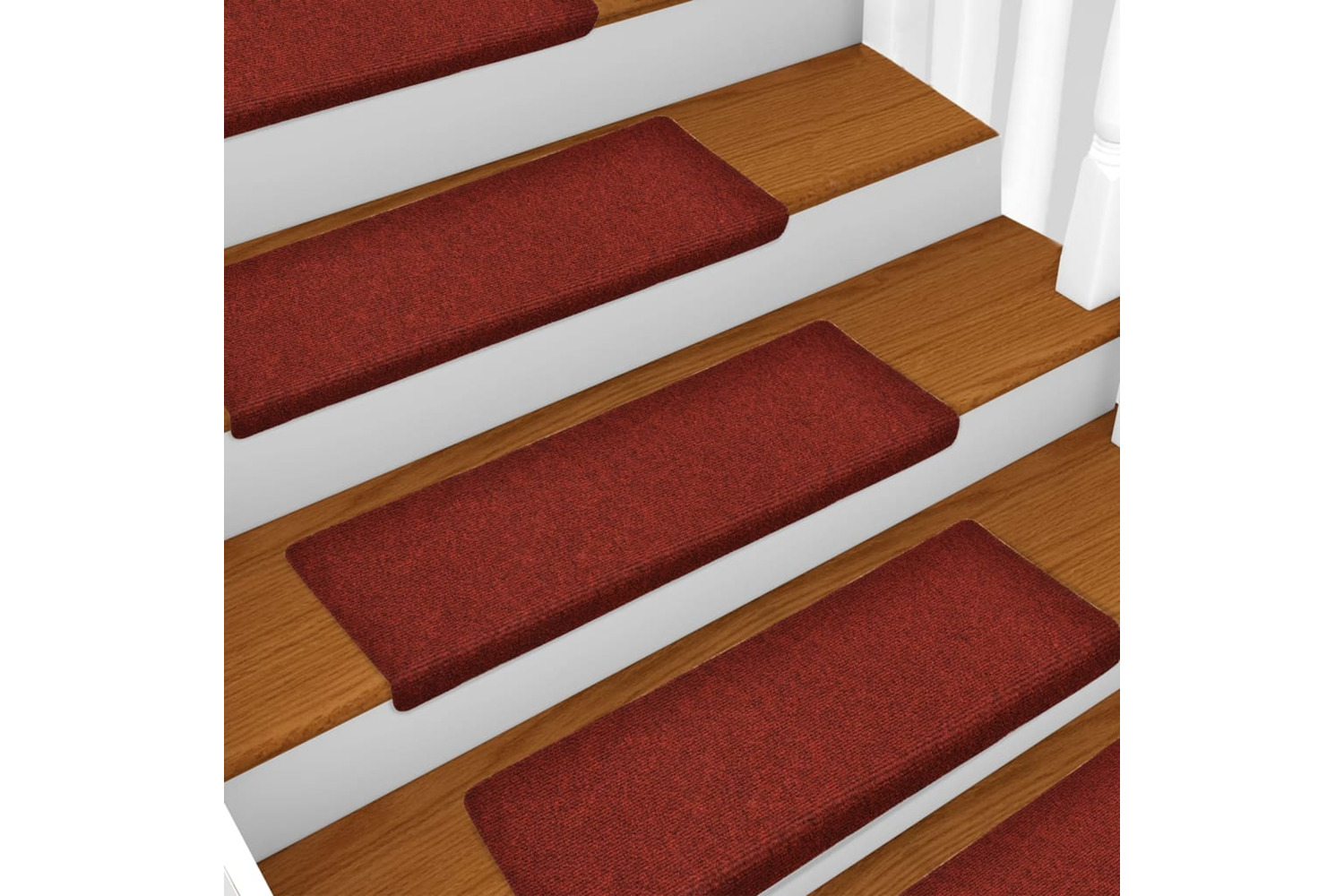 vidaXL Stair Mats 5 Pcs Bordeaux Red 65x21x4cm Needle Punch
