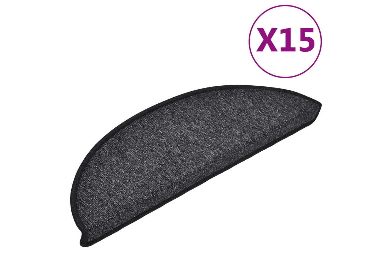 vidaXL 133876 Carpet Stair Treads 15 Pcs Anthracite 56x17x3cm