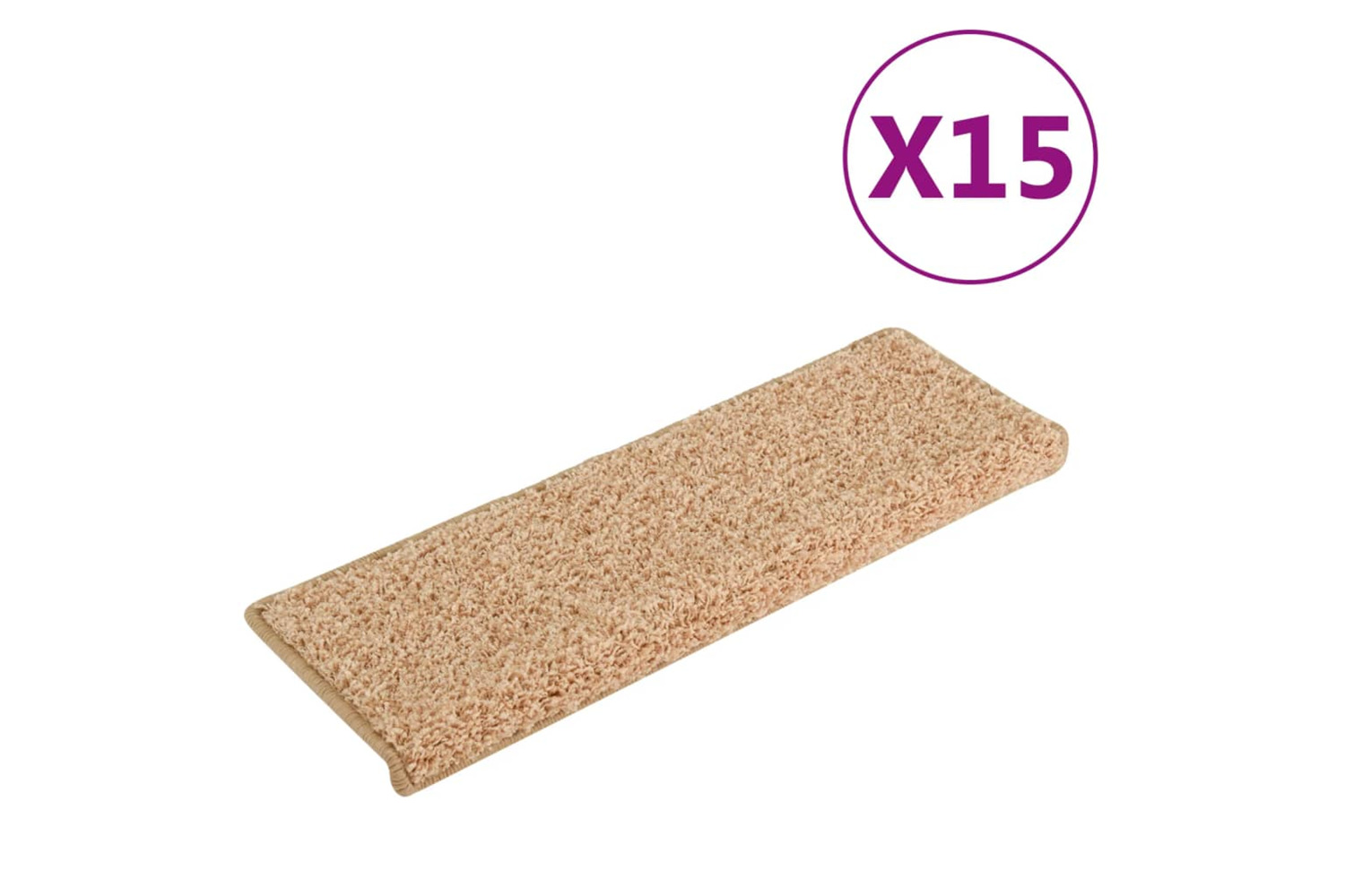 vidaXL 326202 Carpet Stair Treads 15 Pcs 65x21x4cm Gold
