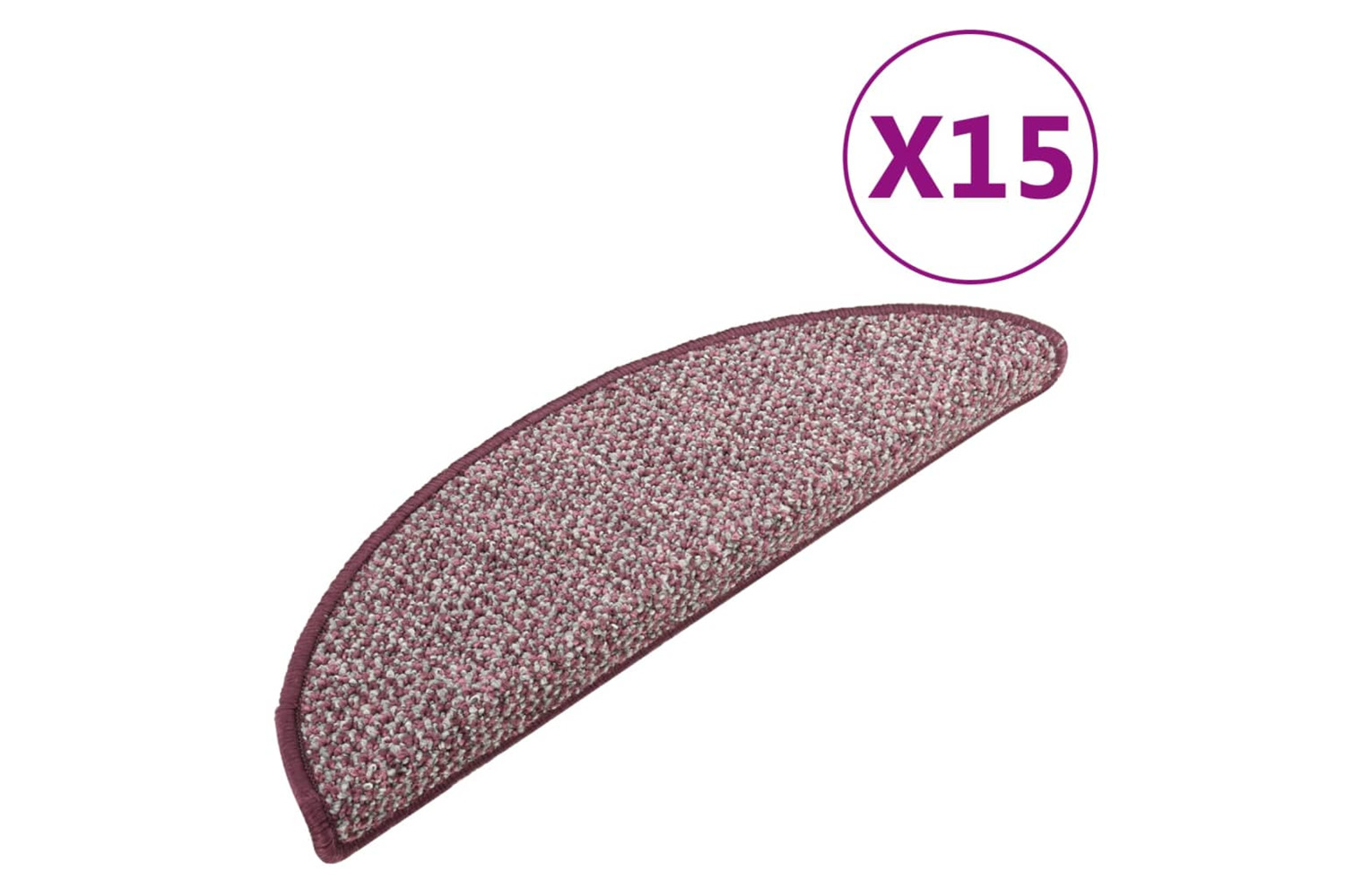 vidaXL 149904 Carpet Stair Treads 15 Pcs Purple 56x17x3cm