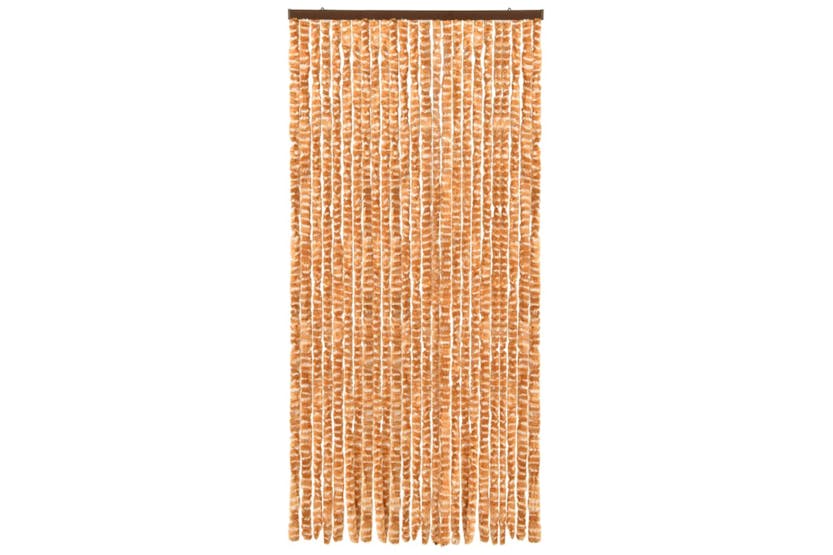 Vidaxl Insect Curtain Ochre And White 100x220 Cm Chenille