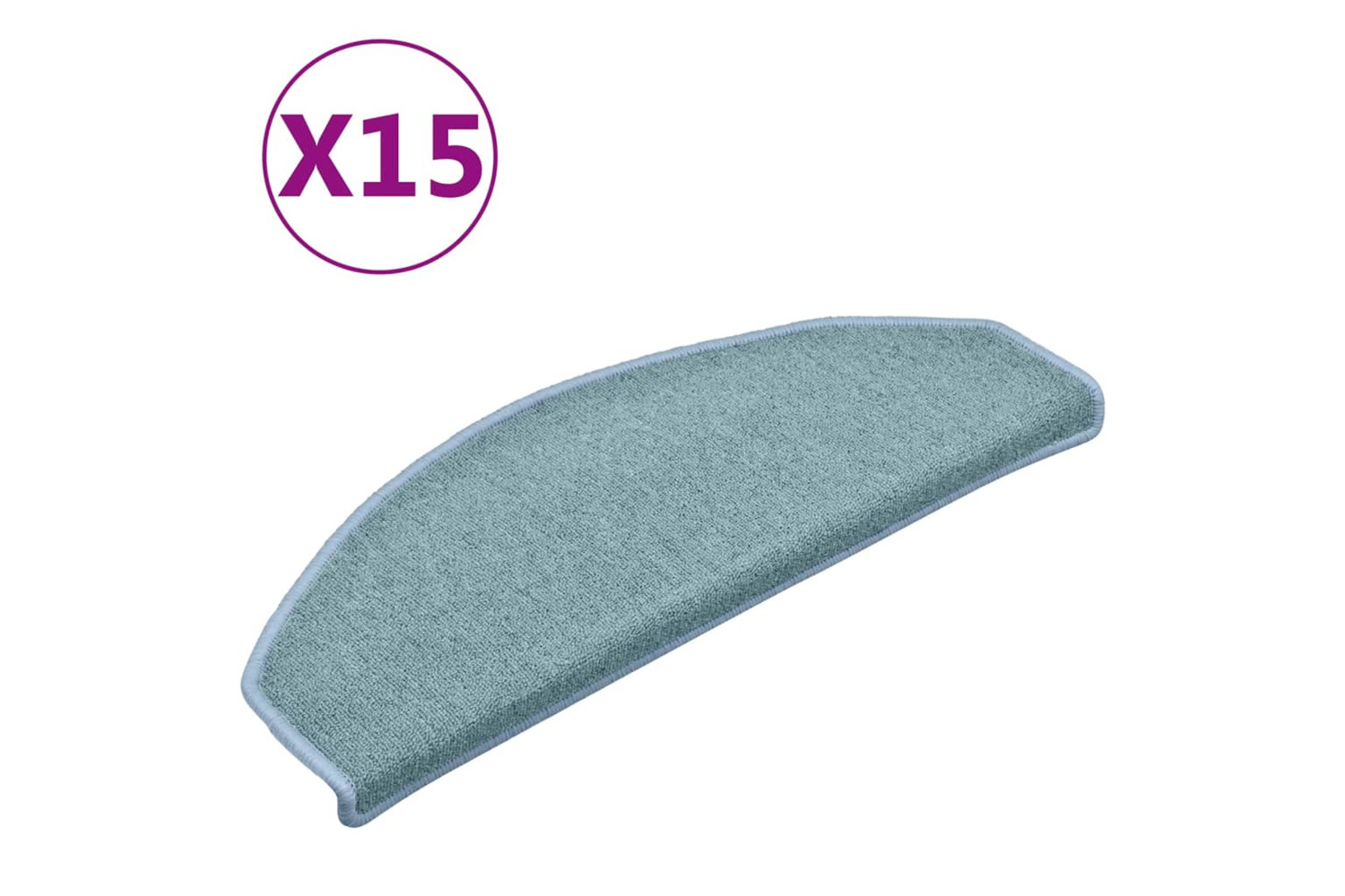 vidaXL 322363 Carpet Stair Treads 15 Pcs Blue 65x24x4cm