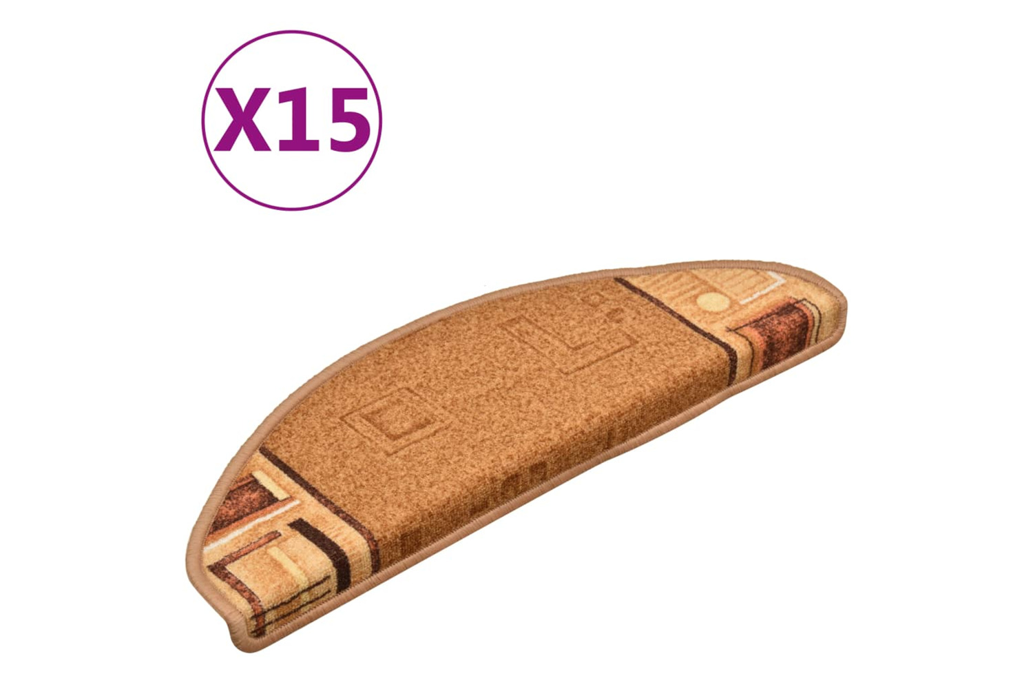 vidaXL 322411 Self-adhesive Stair Mats 15 Pcs Beige 65x21x4cm