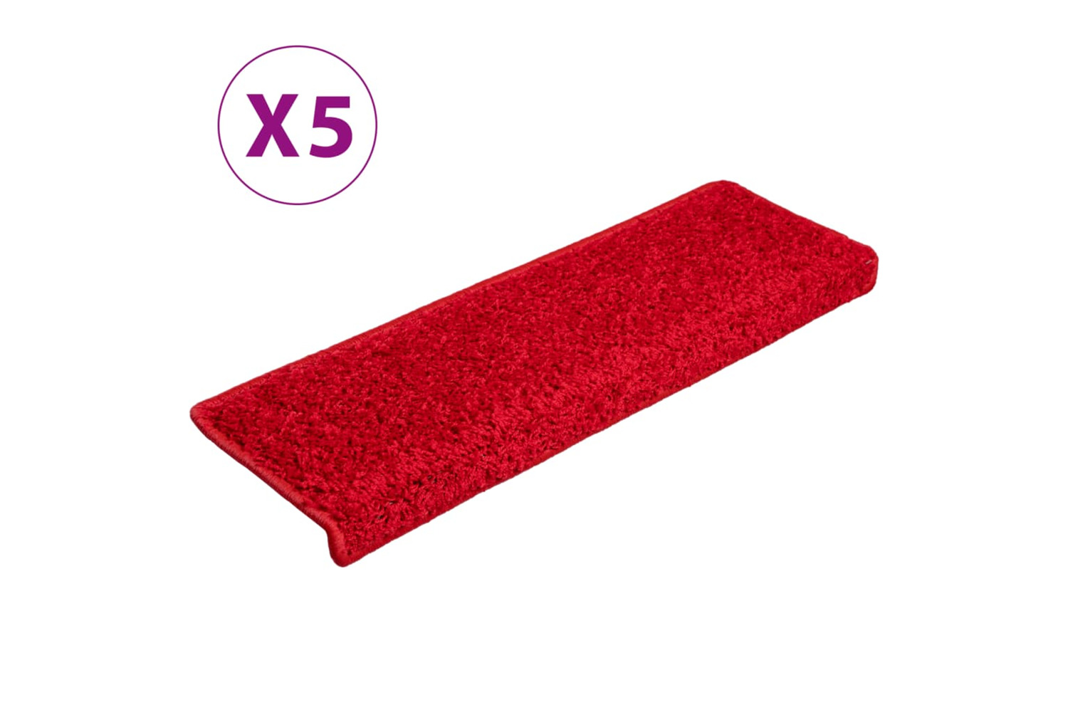 vidaXL Stair Mats 5 Pcs 65x21x4cm Red