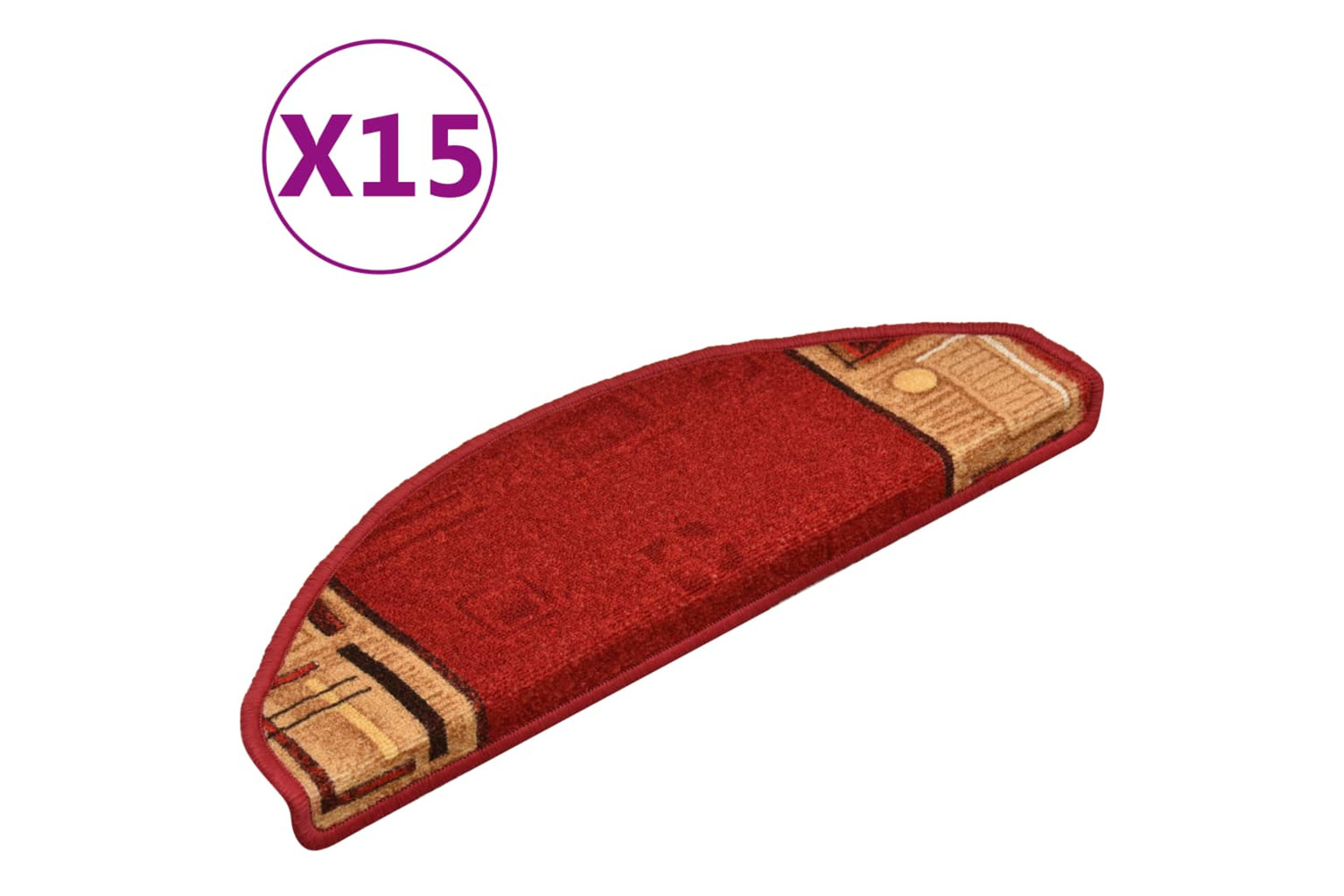 vidaXL 322410 Self-adhesive Stair Mats 15 Pcs Red 65x21x4cm