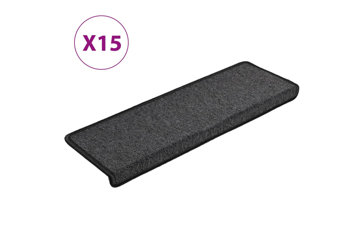 vidaXL Carpet Stair Treads 15 Pcs 65x21x4cm Anthracite