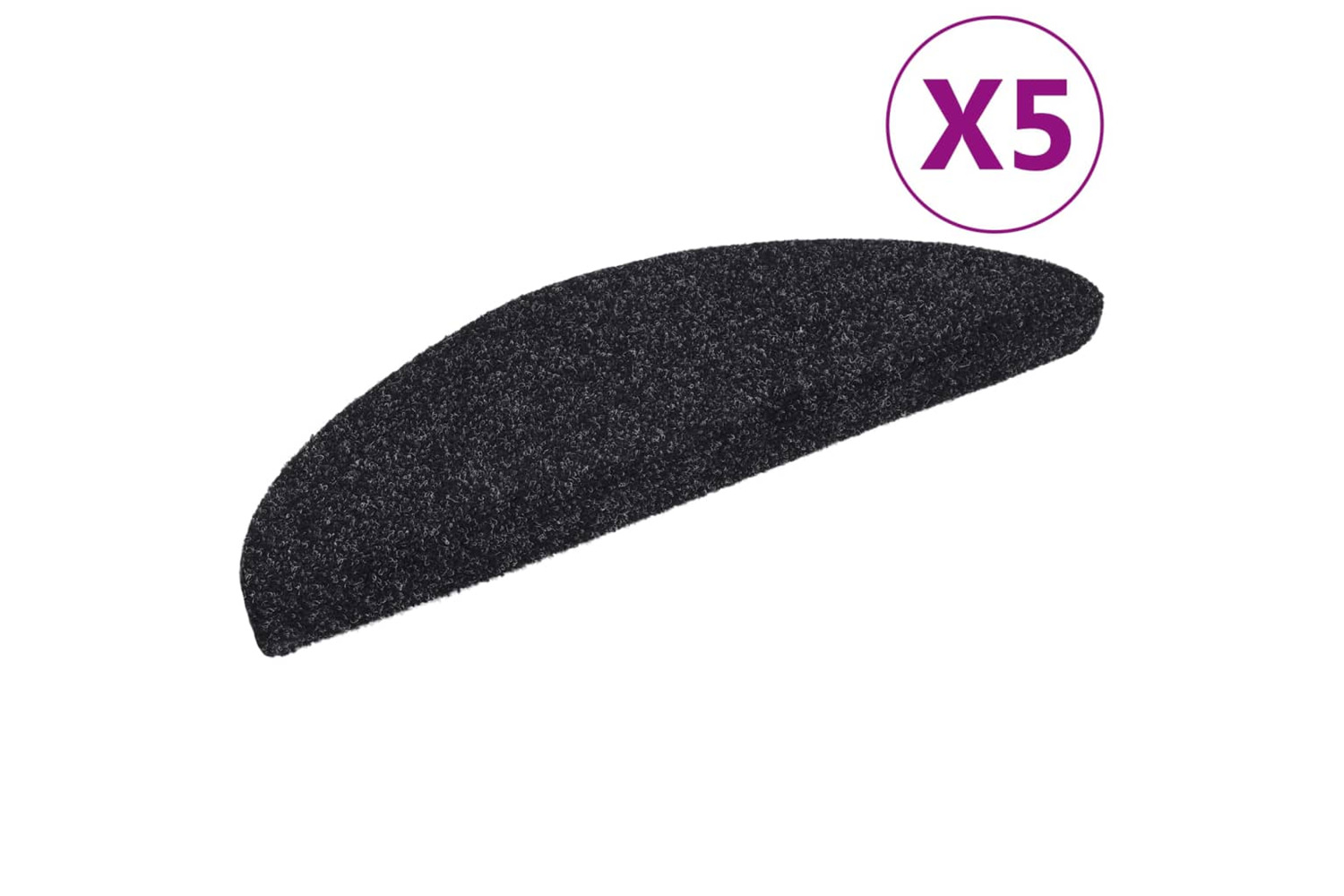 vidaXL 149678 Self-adhesive Stair Mats 5 Pcs Black 56x17x3cm Needle Punch