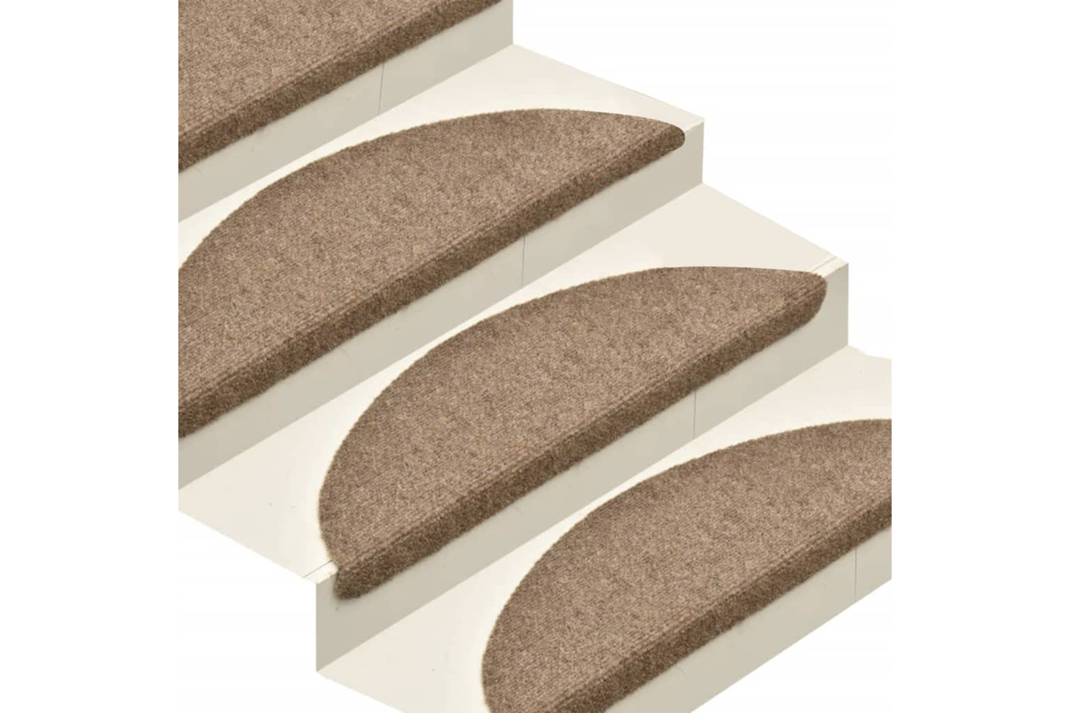 vidaXL 149692 Self-adhesive Stair Mats 5 Pcs Cream 56x17x3cm Needle Punch