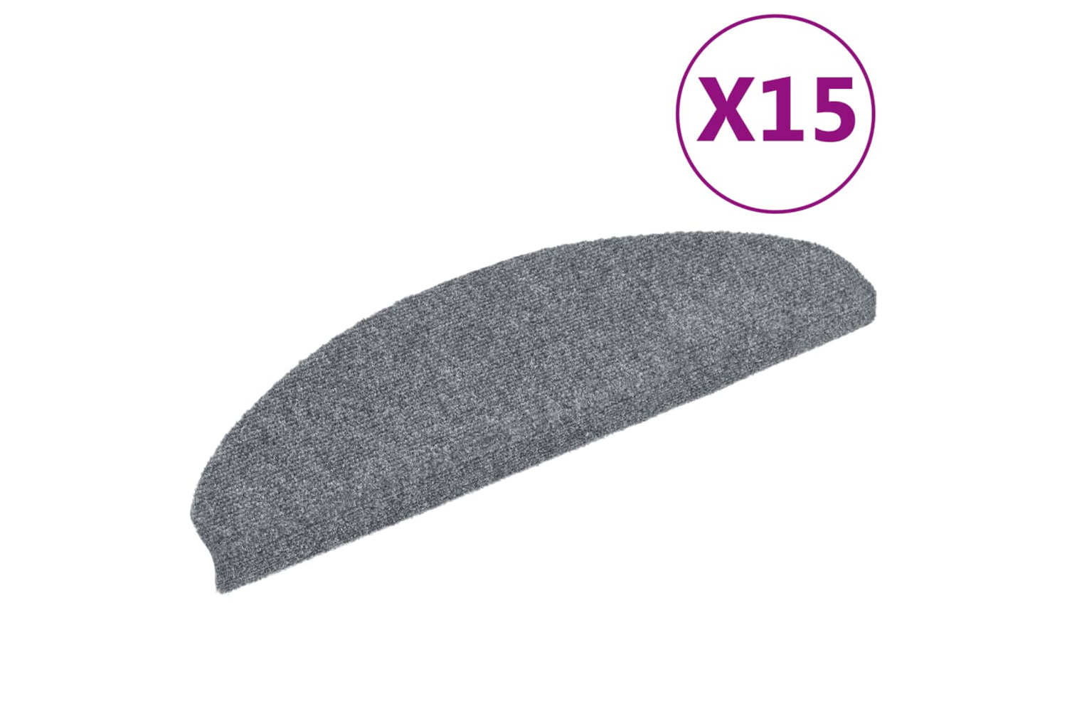 vidaXL 132699 15 Self-adhesive Stair Mats Needle Punch 65x21x4cm Light Grey