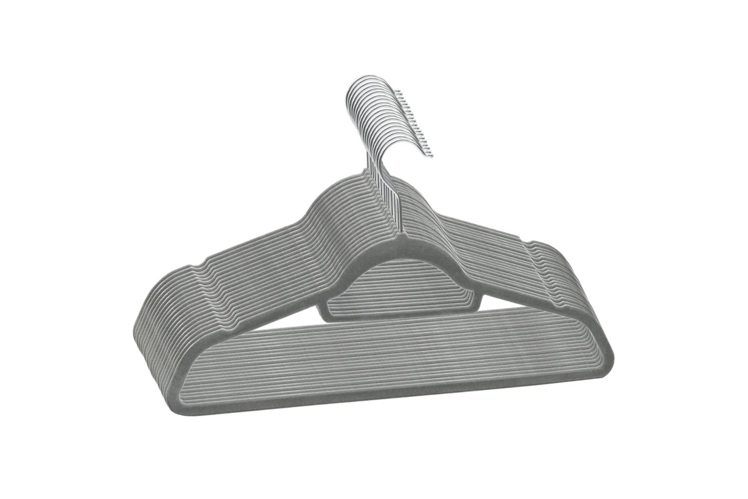 Vidaxl 289917 20 Pcs Clothes Hanger Set Anti slip Grey Velvet Ireland
