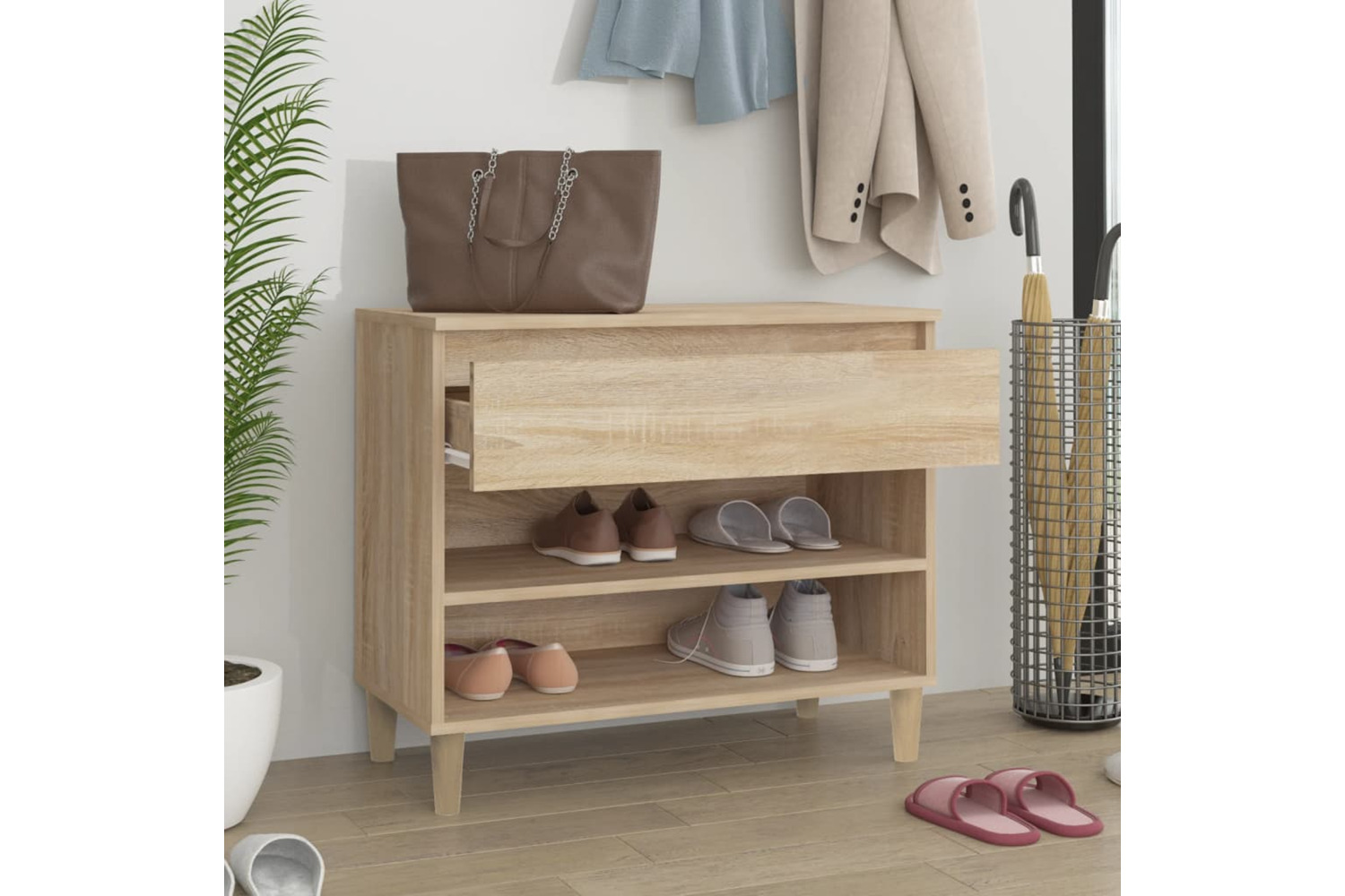 vidaXL 819759 Shoe Cabinet Sonoma Oak 70x36x60cm Engineered Wood