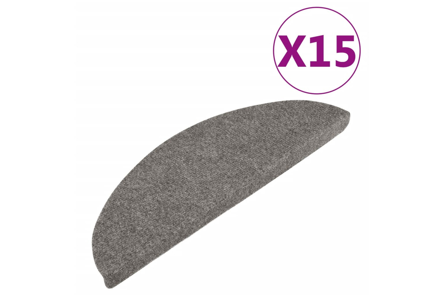 vidaXL 136391 Stair Mats Self-adhesive 15 Pcs 56x17x3cm Grey