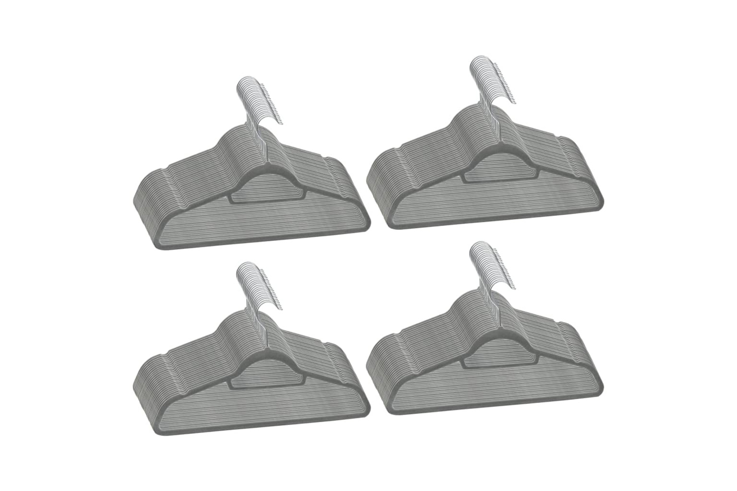 vidaXL 289919 100 Pcs Clothes Hanger Set Anti-slip Grey Velvet