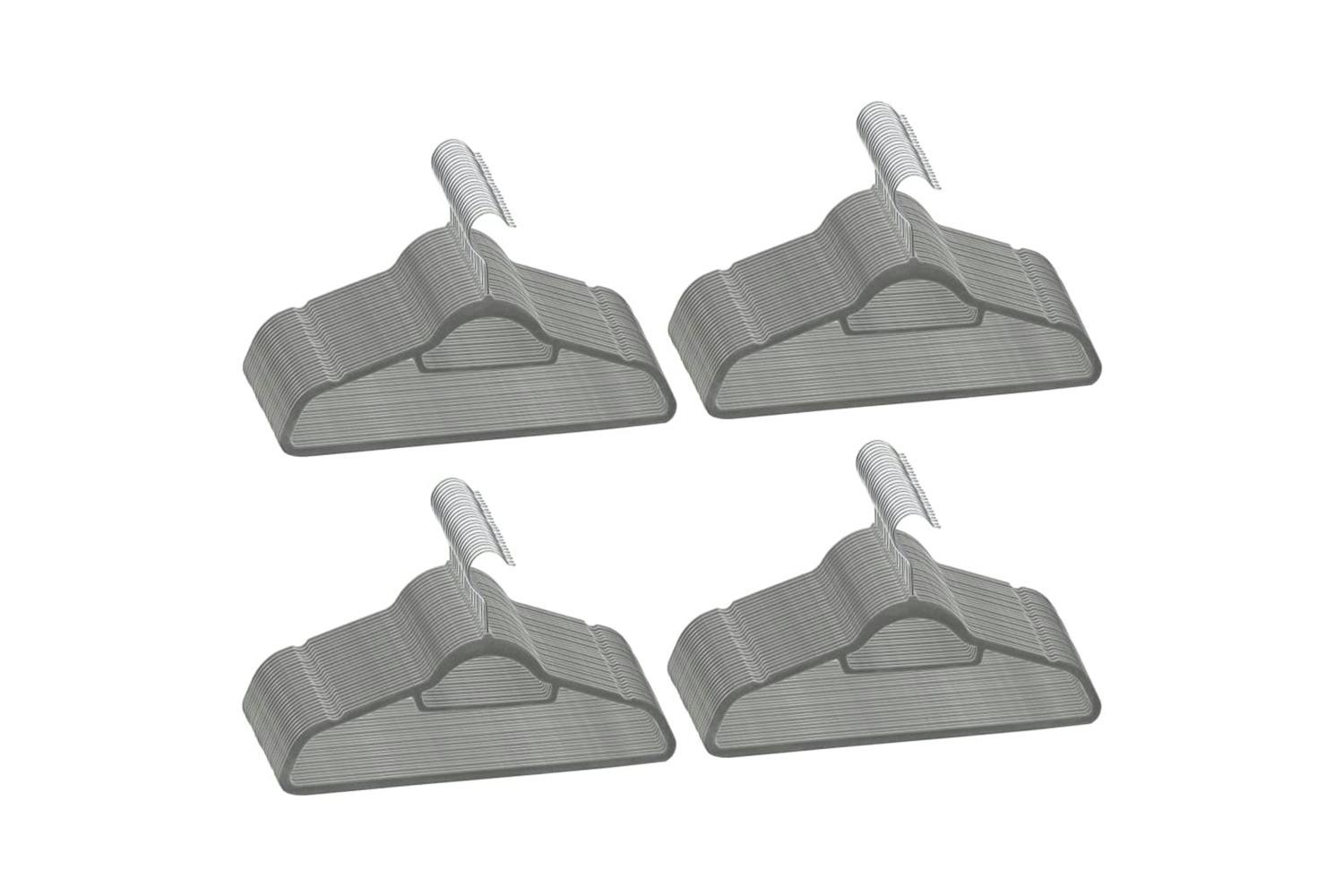 Vidaxl 289919 100 Pcs Clothes Hanger Set Anti-slip Grey Velvet