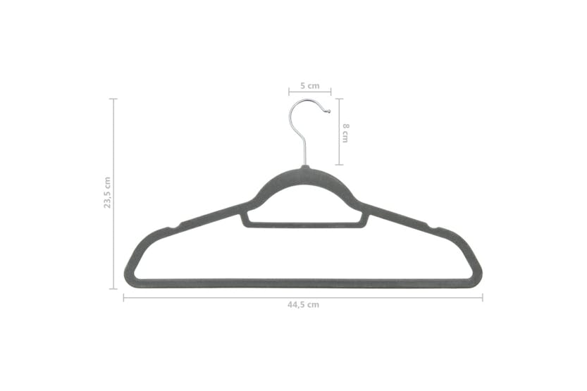Vidaxl 289919 100 Pcs Clothes Hanger Set Anti-slip Grey Velvet