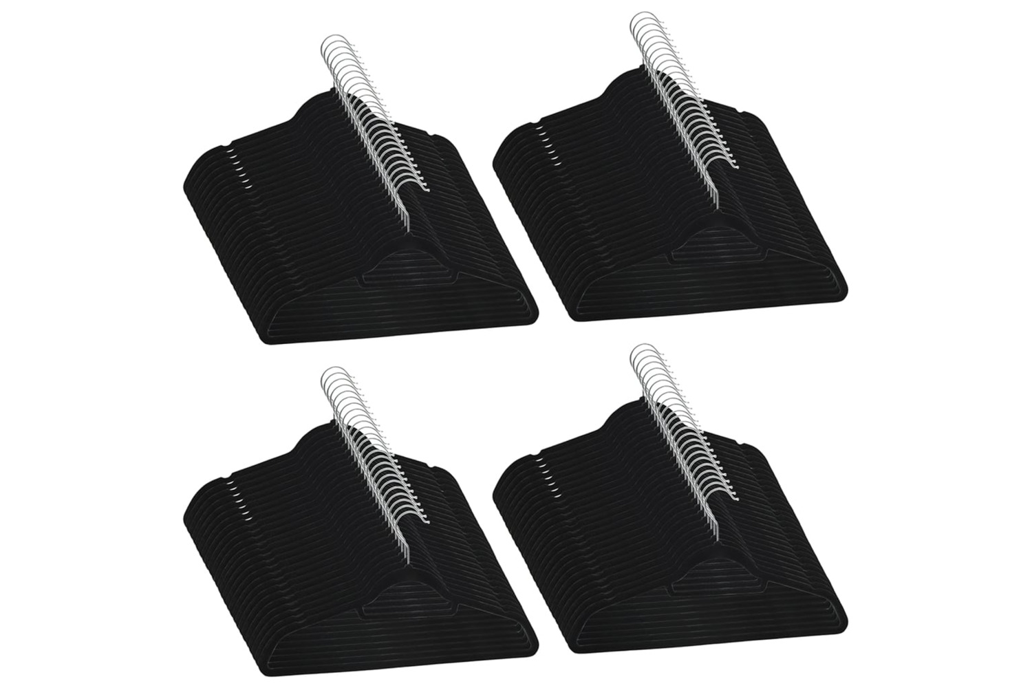 vidaXL 289922 100 Pcs Clothes Hanger Set Anti-slip Black Velvet