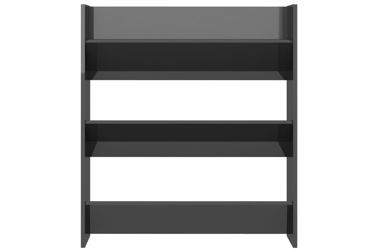 vidaXL 806793 Wall Shoe Cabinet High Gloss Grey 80x18x90cm Engineered Wood