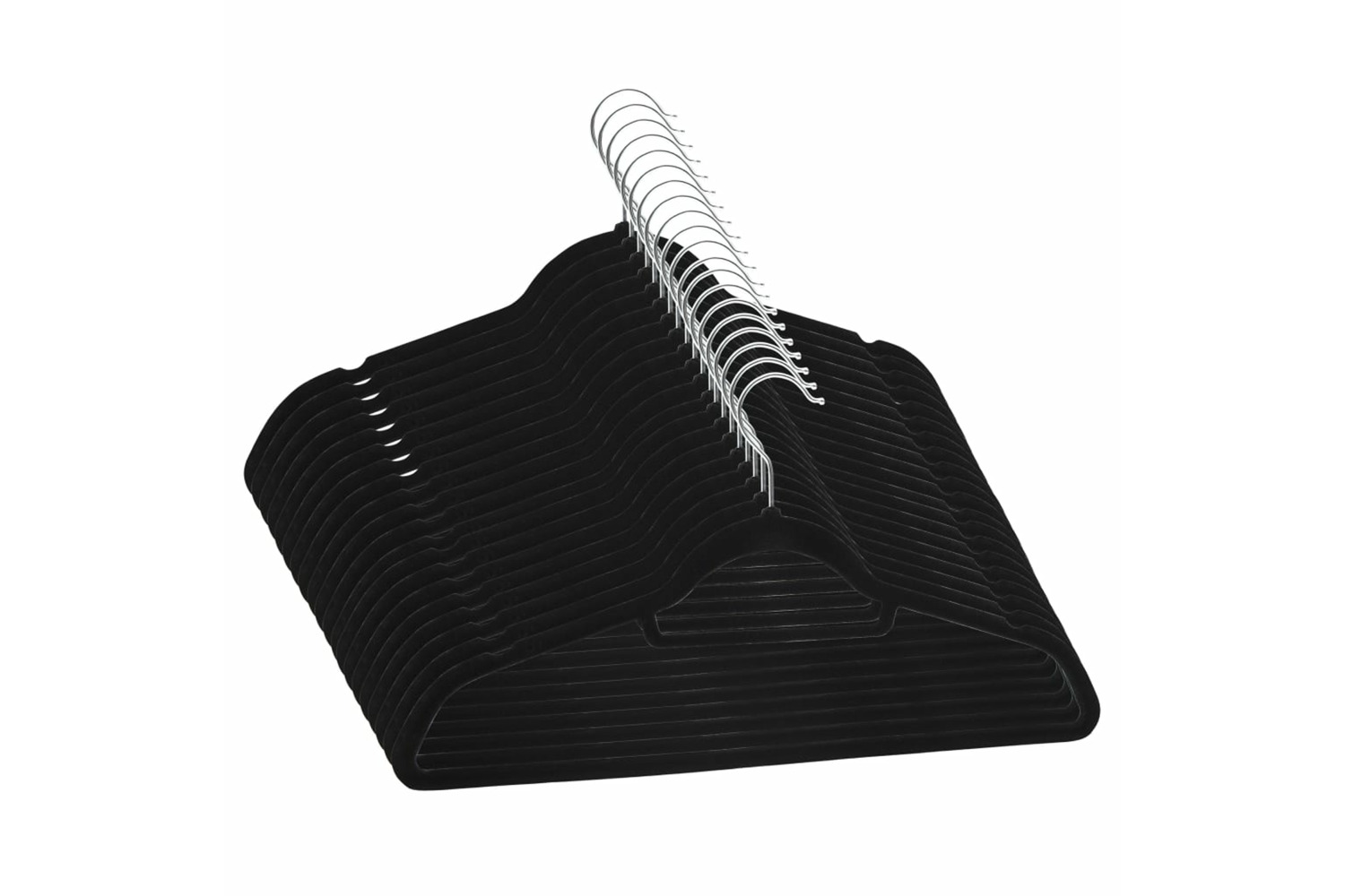 vidaXL 289920 20 Pcs Clothes Hanger Set Anti-slip Black Velvet