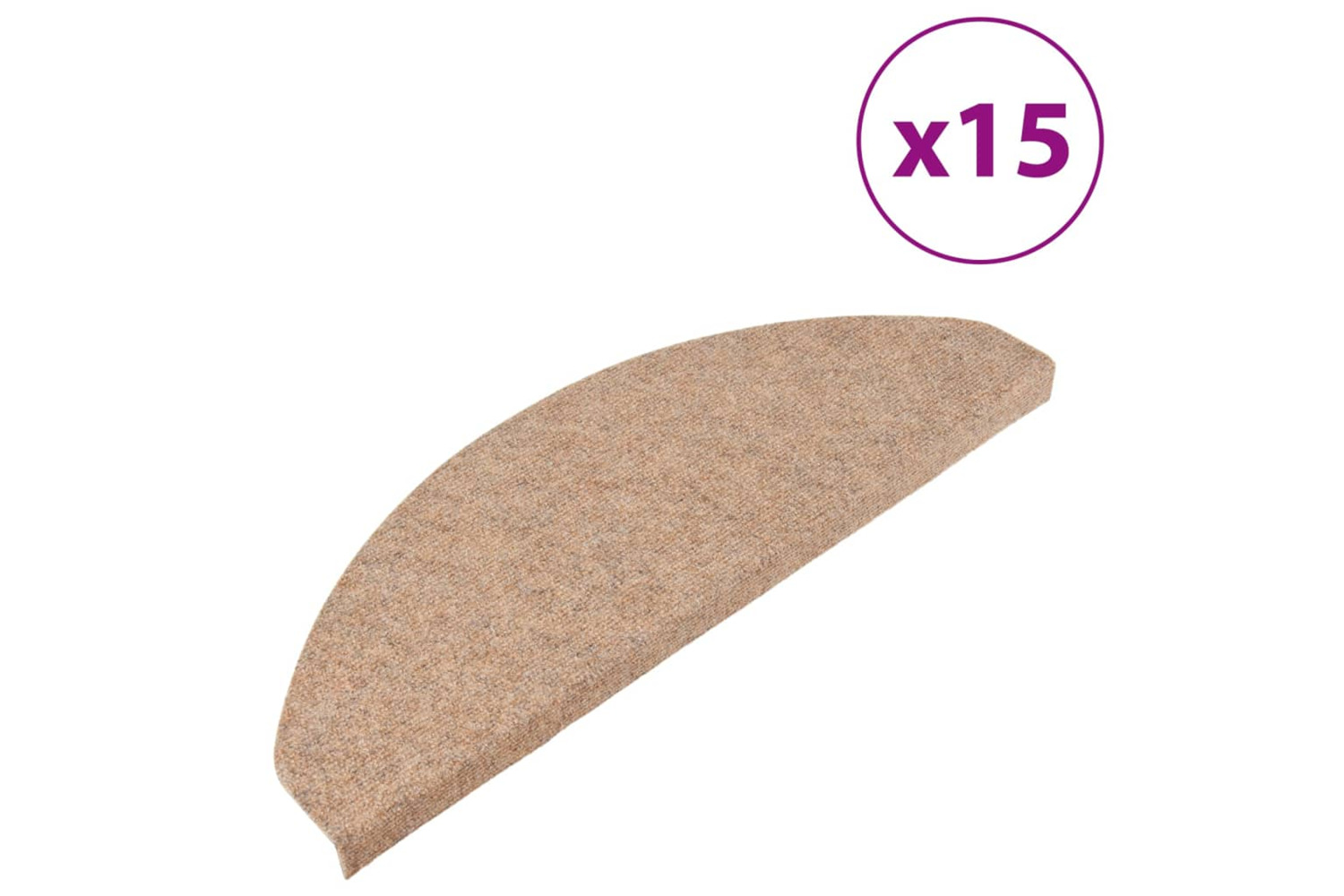 vidaXL 136394 Stair Mats Self-adhesive 15 Pcs 65x22.5x3.5cm Beige