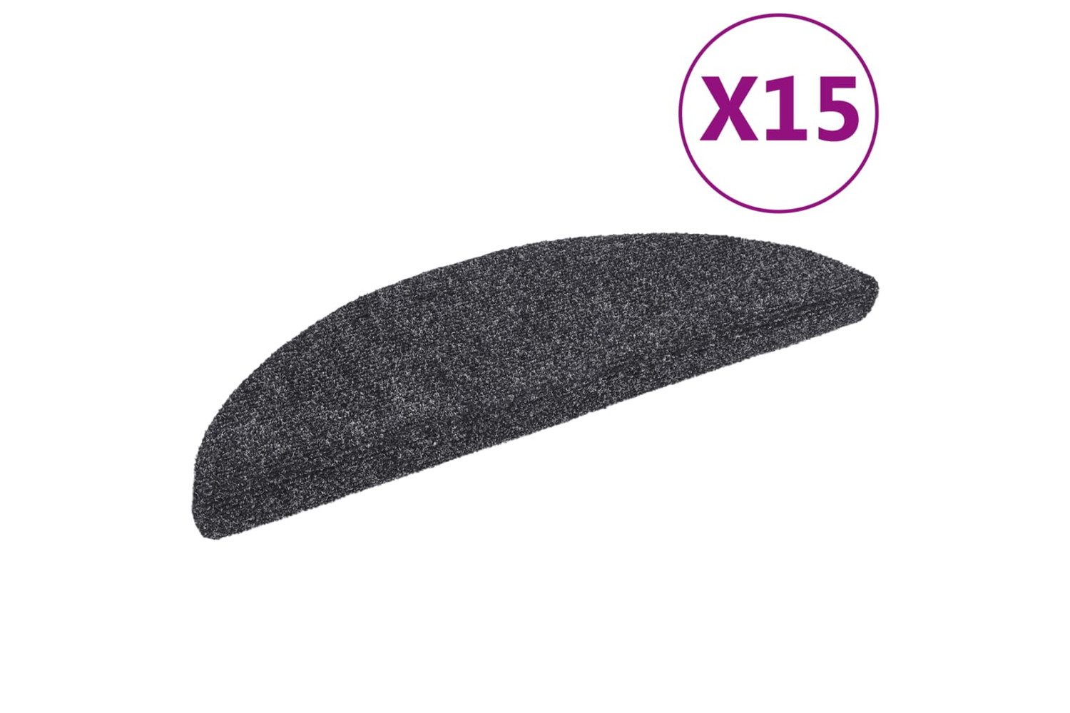 vidaXL 132691 15pcs Self-adhesive Stair Mats Needle Punch 56x17x3cm Dark Grey