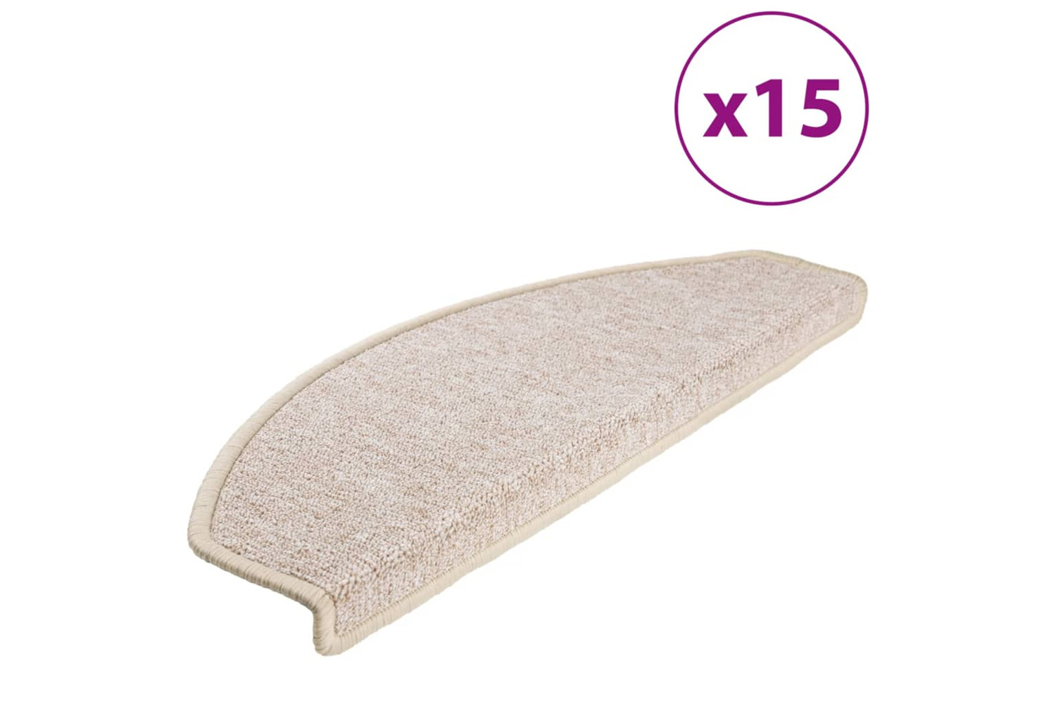 vidaXL 133890 Carpet Stair Treads 15 Pcs Taupe 65x24x4cm