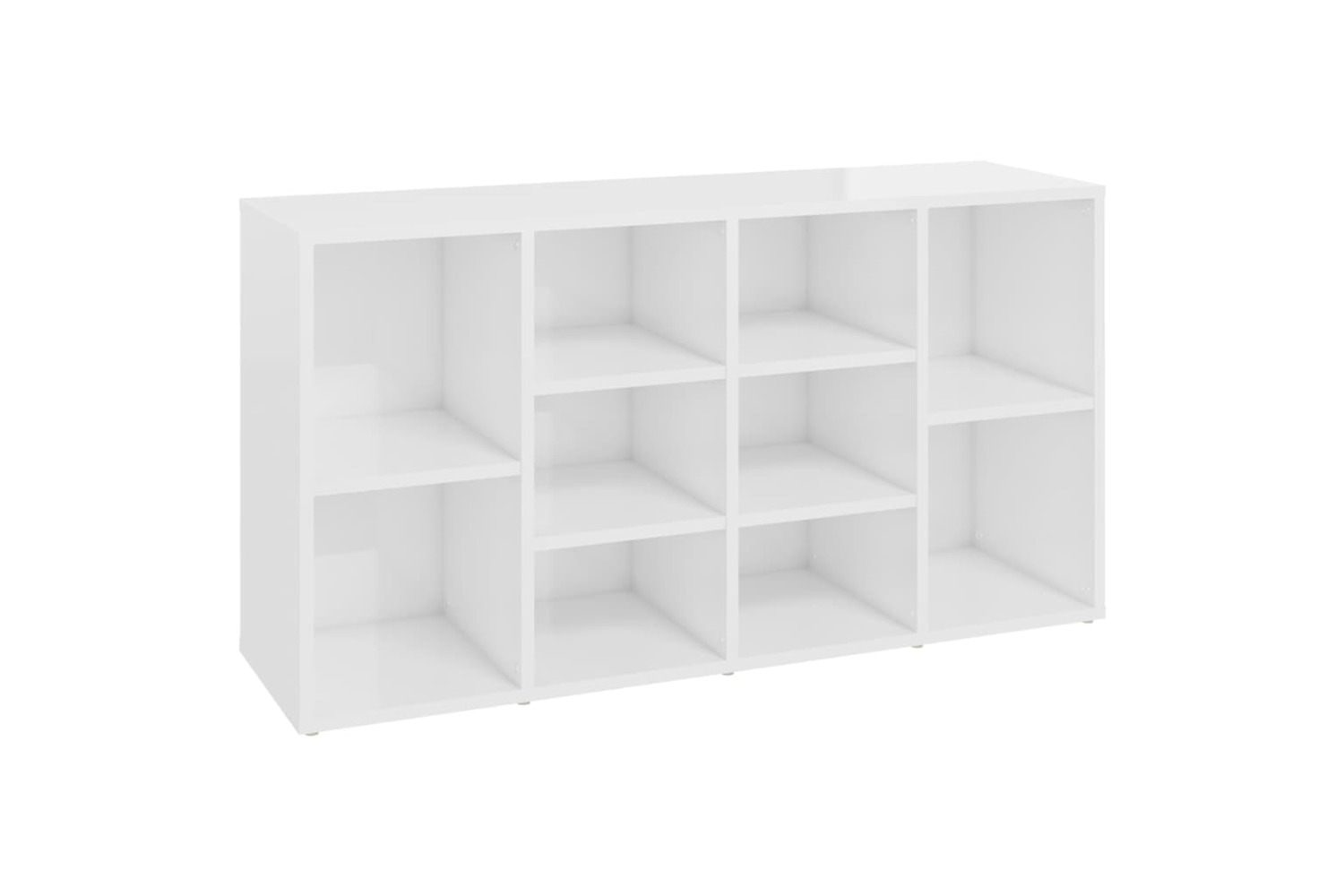 vidaXL 803296 Shoe Bench High Gloss White 103x30x54.5cm Engineered Wood