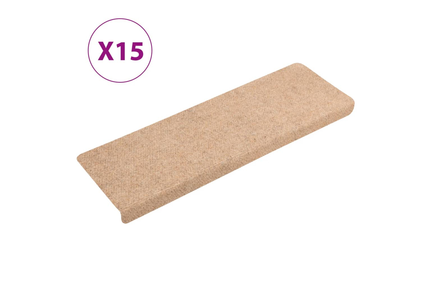 vidaXL Stair Mats 15 Pcs Needle Punch 65x21x4cm Brown