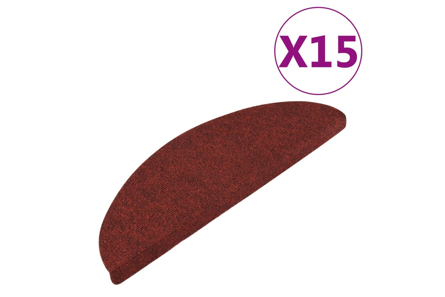 vidaXL 136392 Stair Mats Self-adhesive 15 Pcs 56x17x3cm Red
