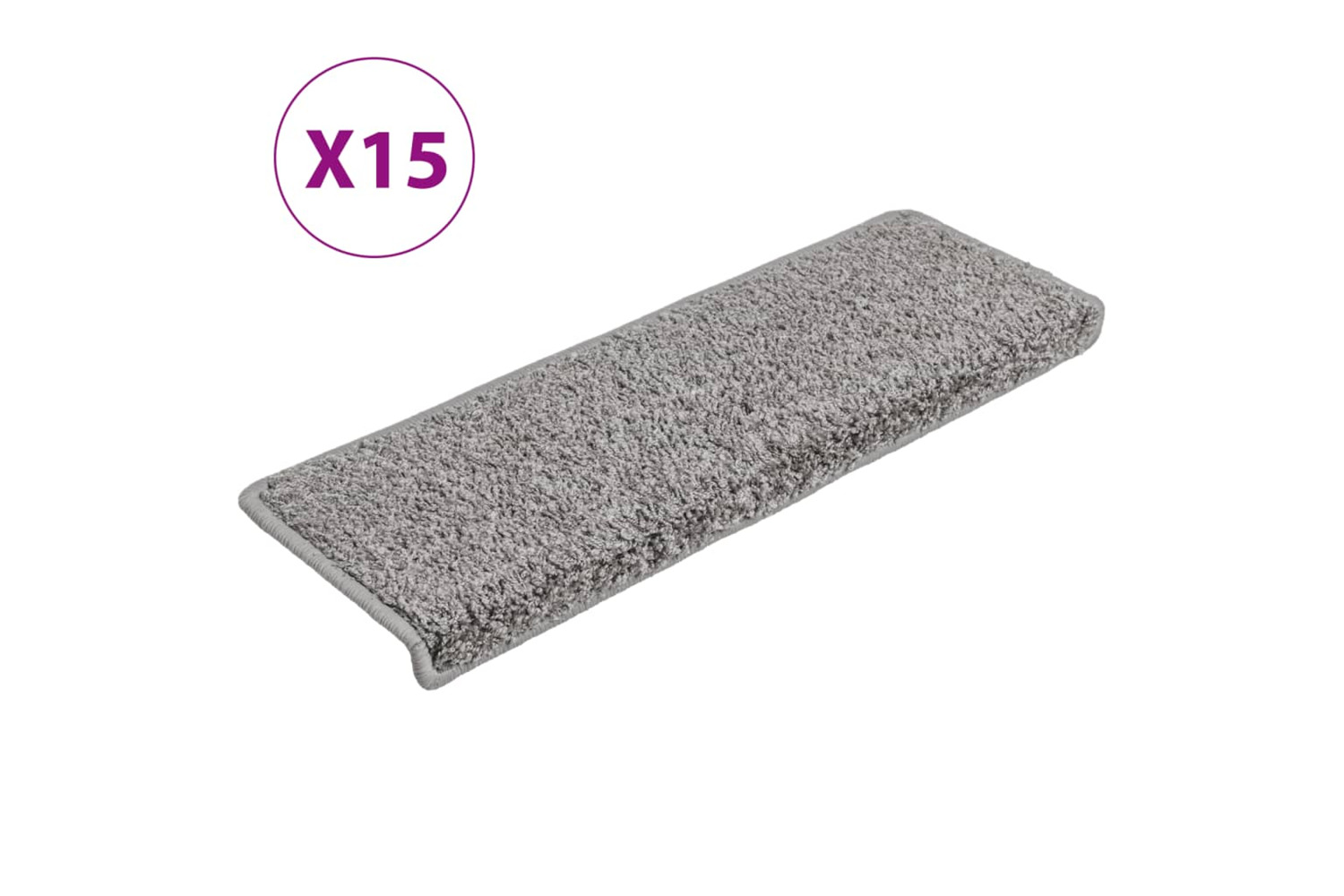 vidaXL Carpet Stair Treads 15 Pcs 65x21x4cm Grey