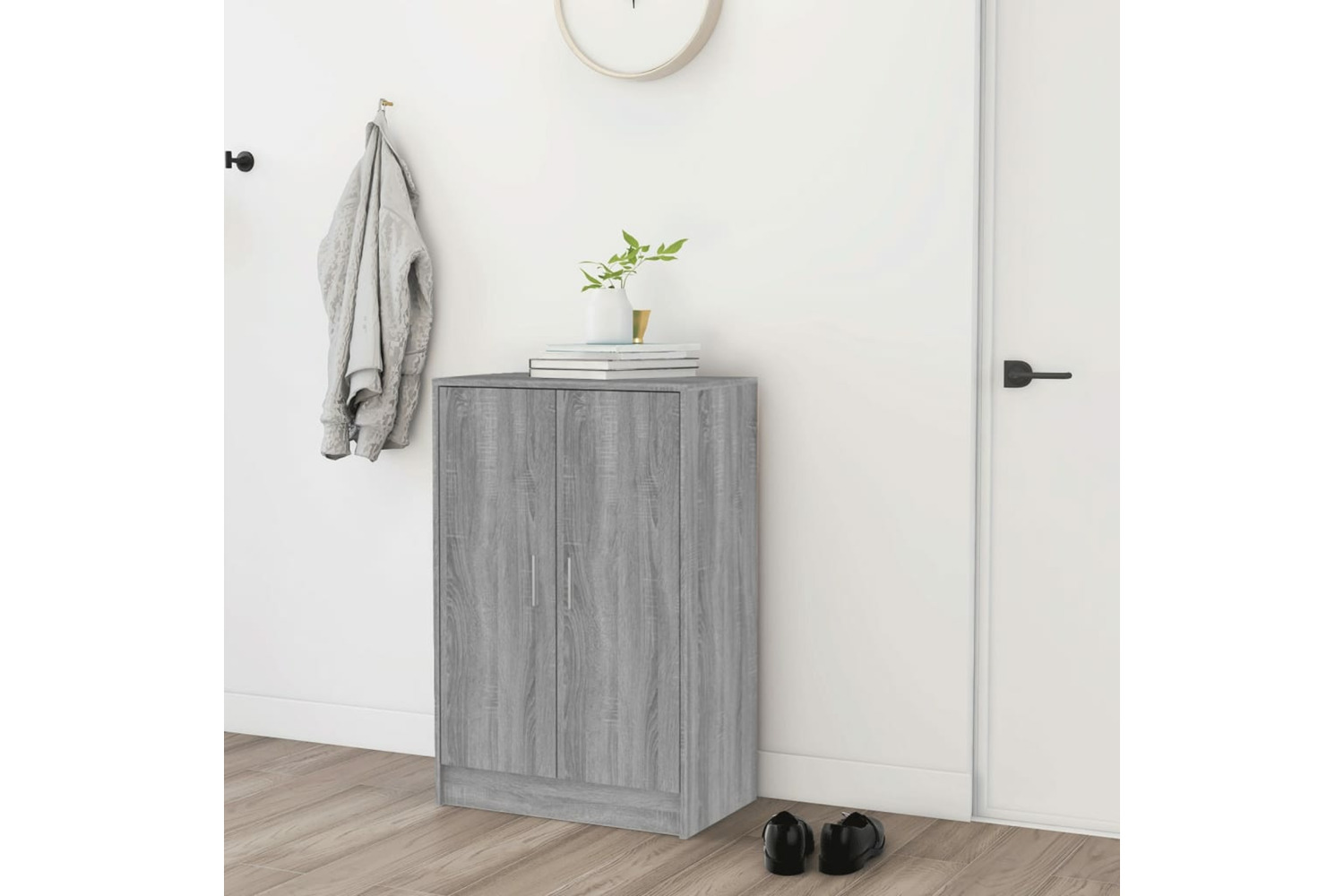 vidaXL Shoe Cabinet Grey Sonoma 60x35x92cm Engineered Wood