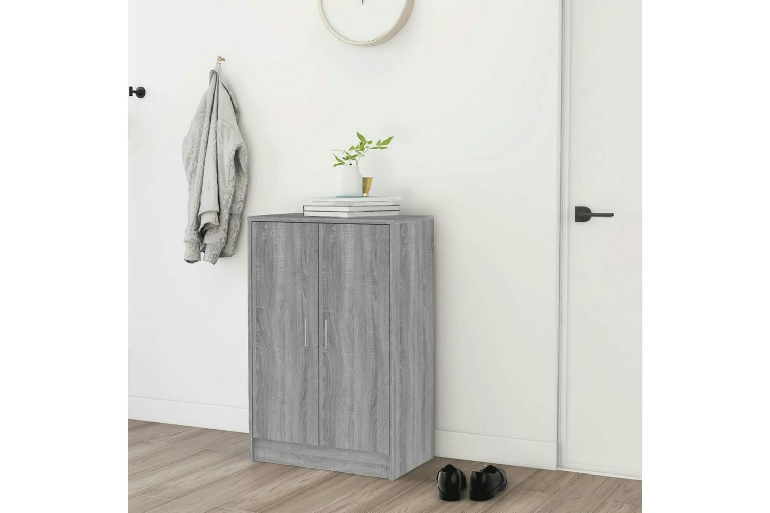 Vidaxl Shoe Cabinet Grey Sonoma 60x35x92 Cm Engineered Wood
