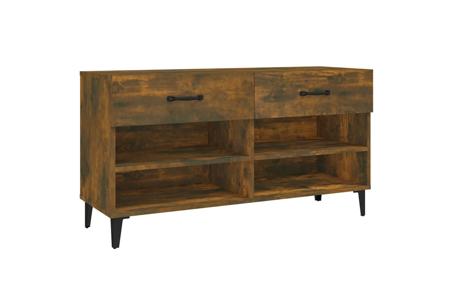 vidaXL 817570 Shoe Cabinet Smoked Oak 102x35x55cm Engineered Wood